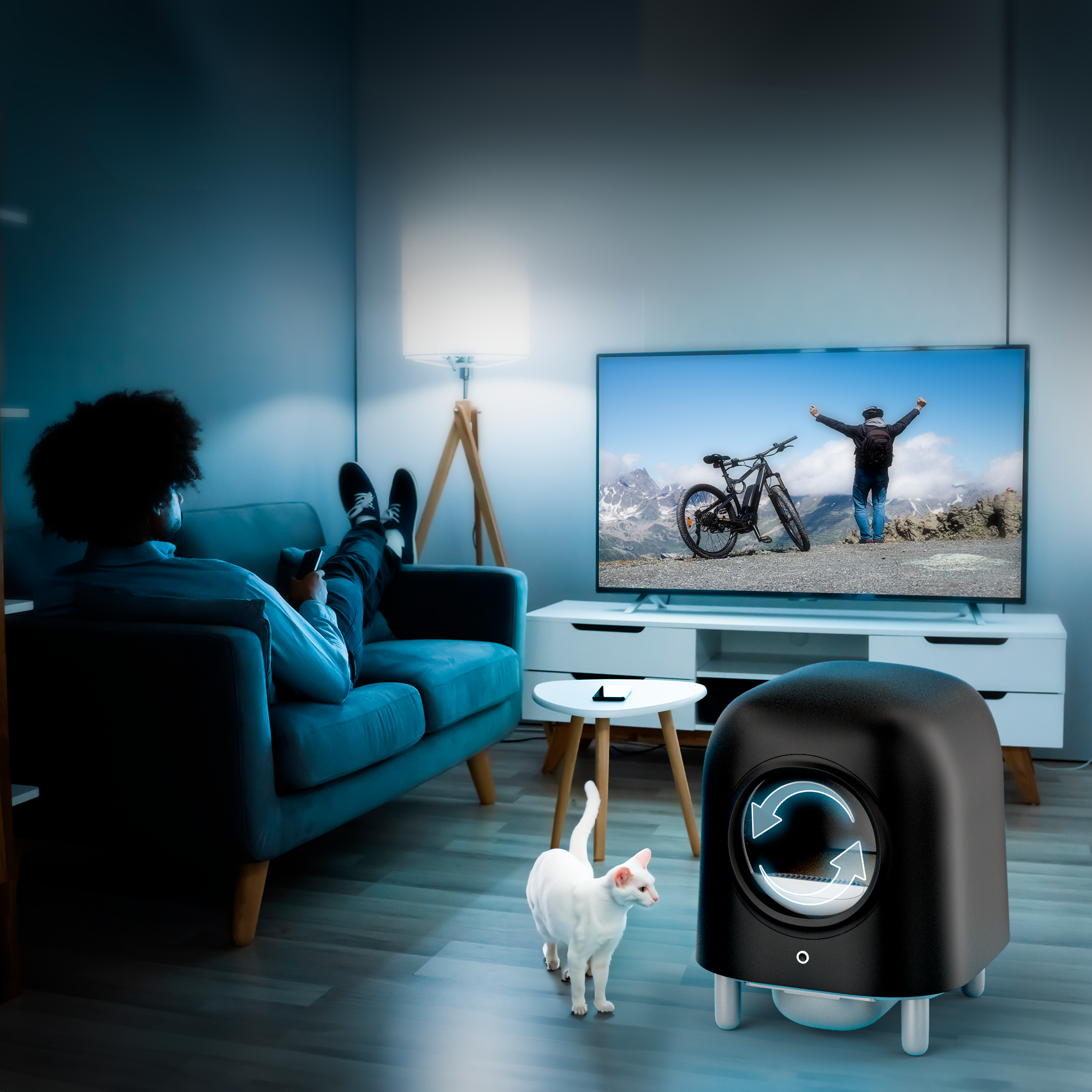 VORBESTELLUNG – Petree Cube – Selbstreinigende Katzentoilette – Black Edition