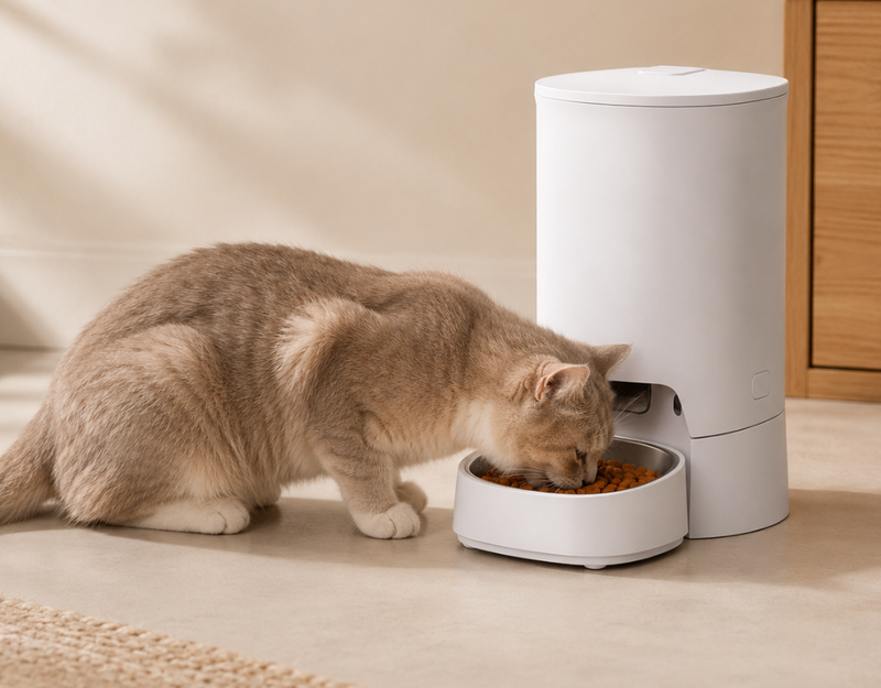 Je kat eet op tijd, elke dag