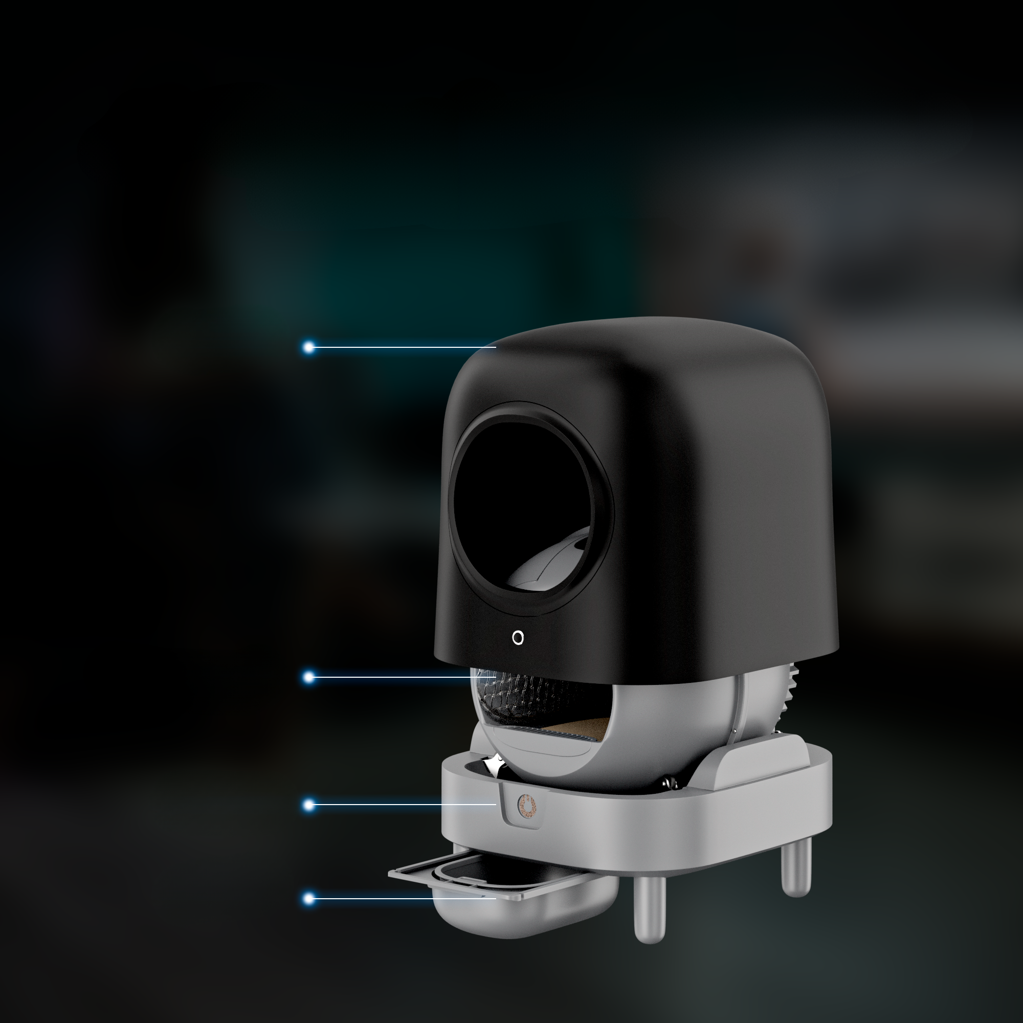 VORBESTELLUNG – Petree Cube – Selbstreinigende Katzentoilette – Black Edition