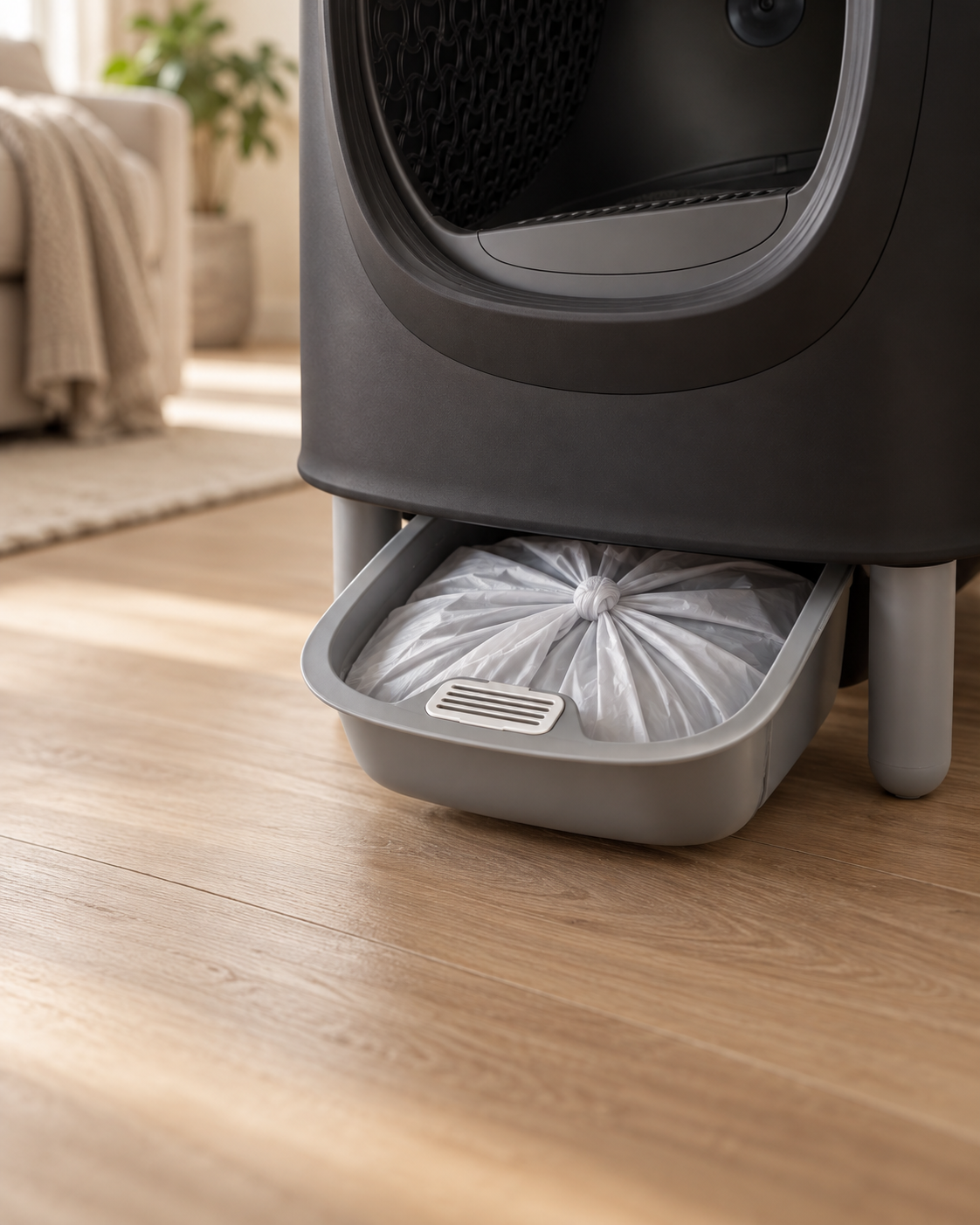 Afval verdwijnt, verzegeld in de afgesloten lade.