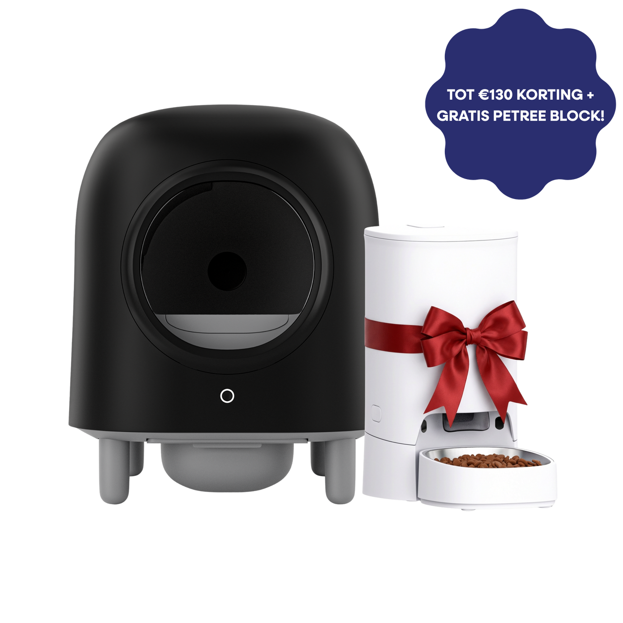 Petree Cube – Bac à litière autonettoyant – Édition Noire