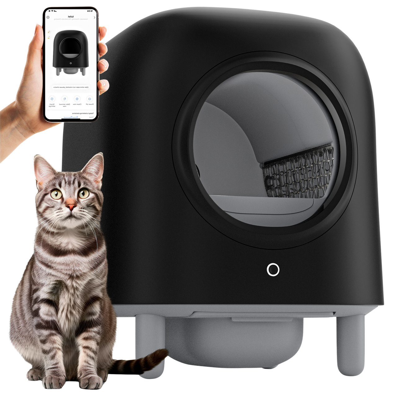 Petree Cube - Self-Cleaning Litter Box - Black Edition